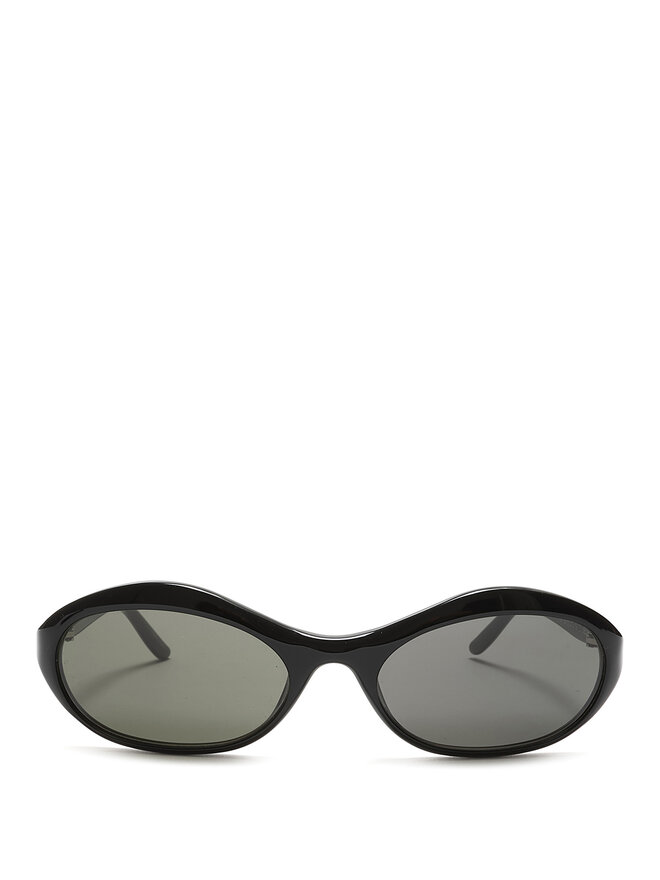 MAGDA BUTRYM Glossy Black Acetate Sunglasses