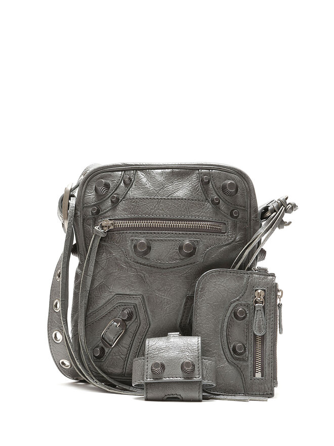 BALENCIAGA Sac bandoulière Le Cagole en cuir craquelé