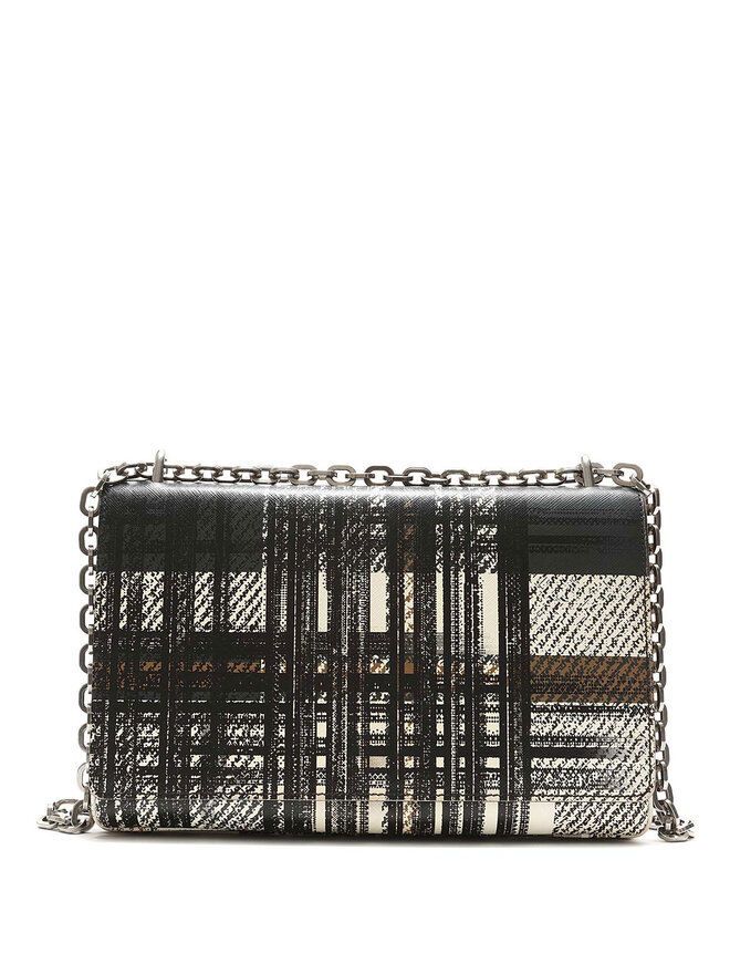 PRADA Sac à bandoulière en cuir à carreaux