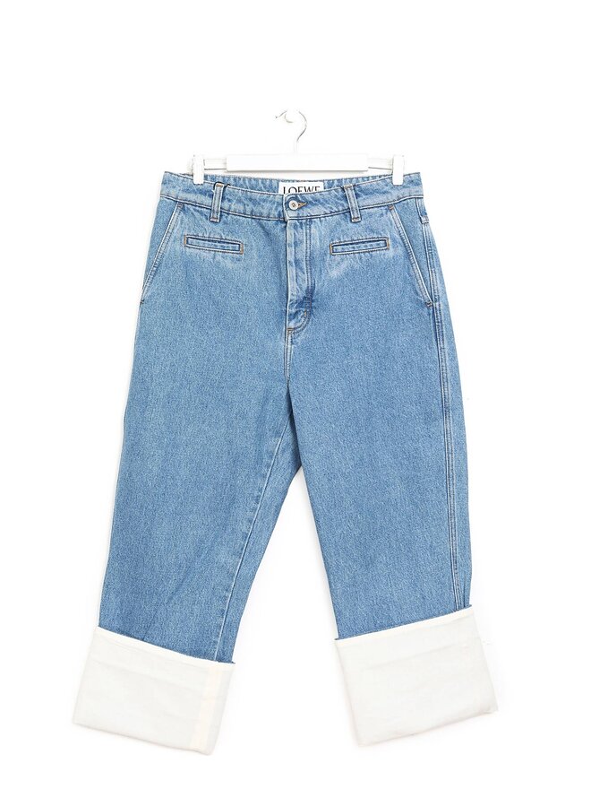 LOEWE Jean à Jambe Droite Courte Taille Haute