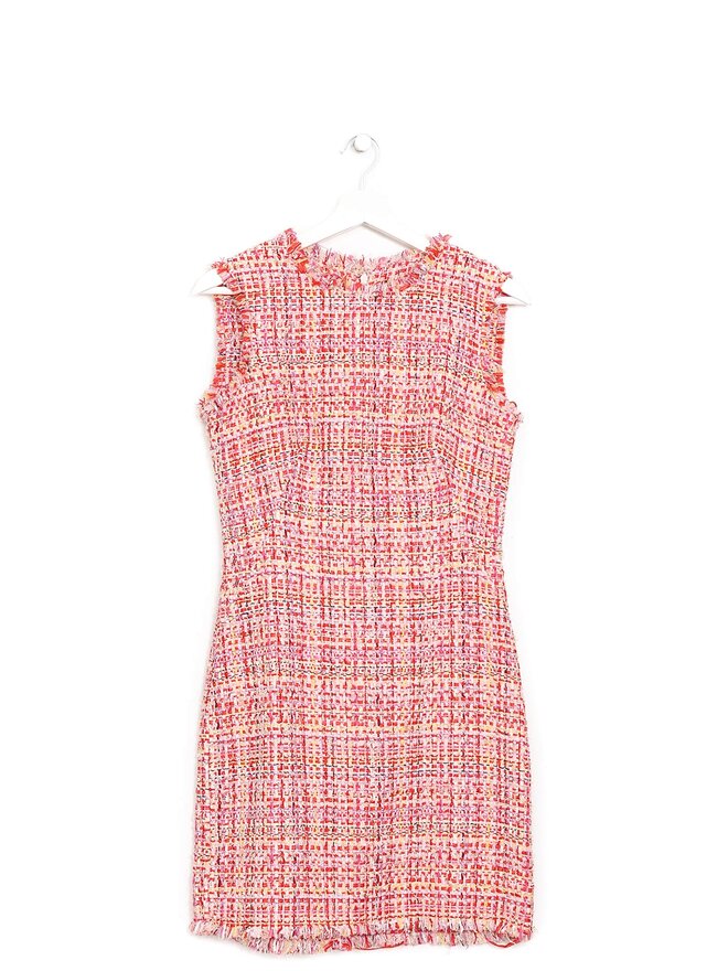 Alexander McQueen Mini Robe en Tweed Rouge