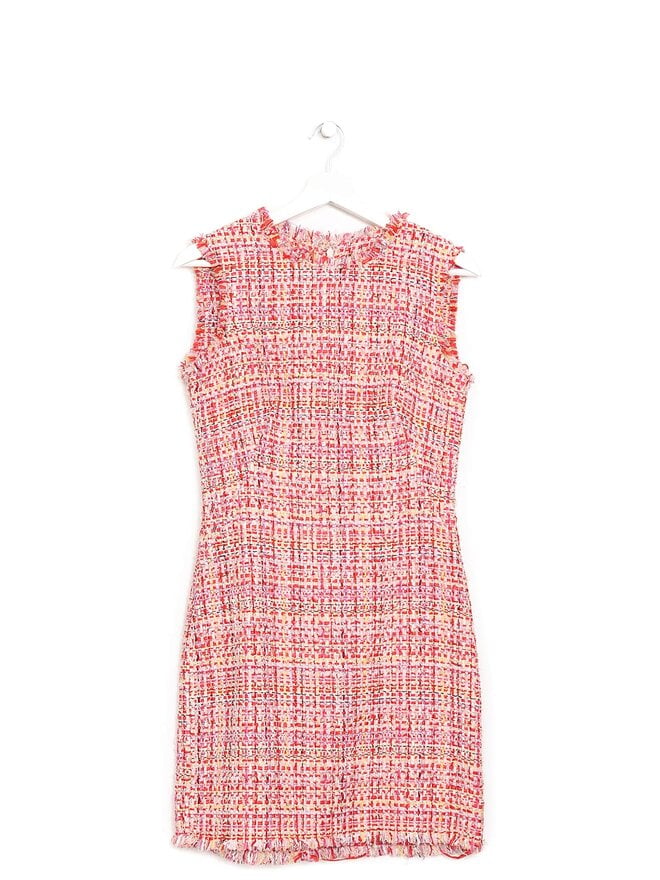 Alexander McQueen Red Tweed Mini Dress