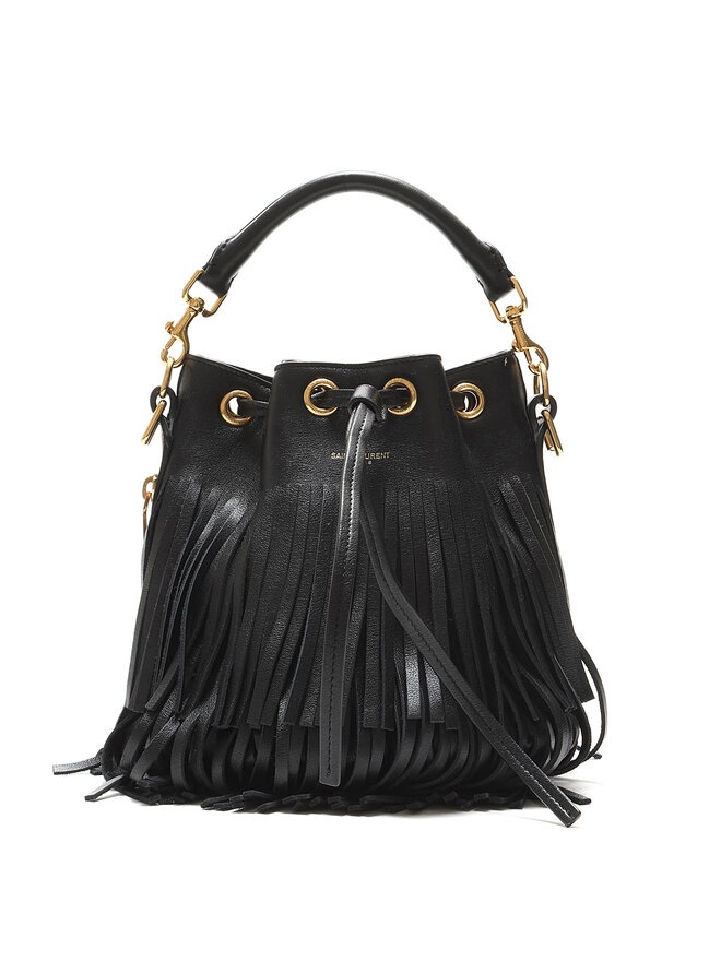 SAINT LAURENT Petit Sac Seau à Franges Emmanuelle