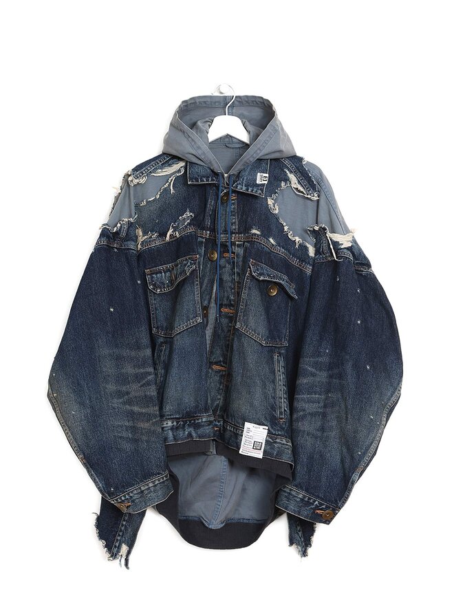 Maison Mihara Yasuhiro Layered Distressed Trucker Jacket