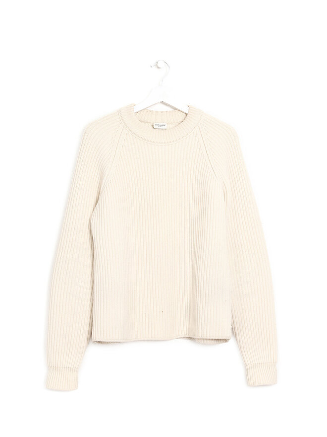 SAINT LAURENT Chandail côtelé en laine-cashmere