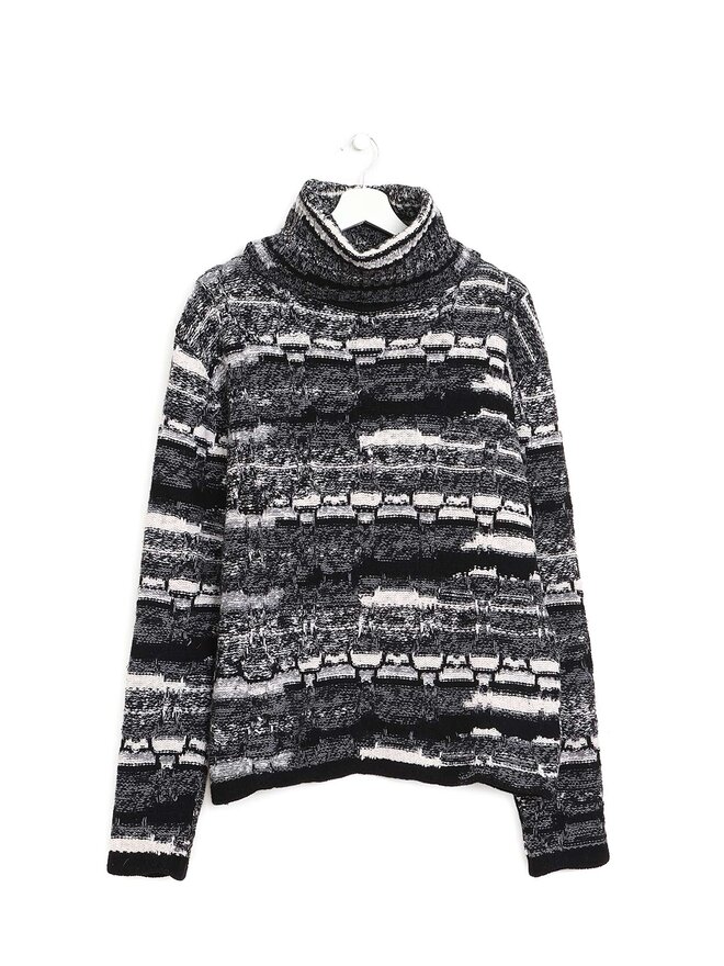 SAINT LAURENT Striped Turtleneck Sweater