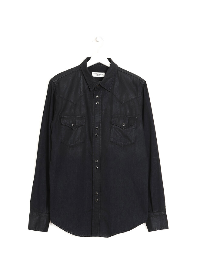 SAINT LAURENT Chemise Classique en Coton Noir
