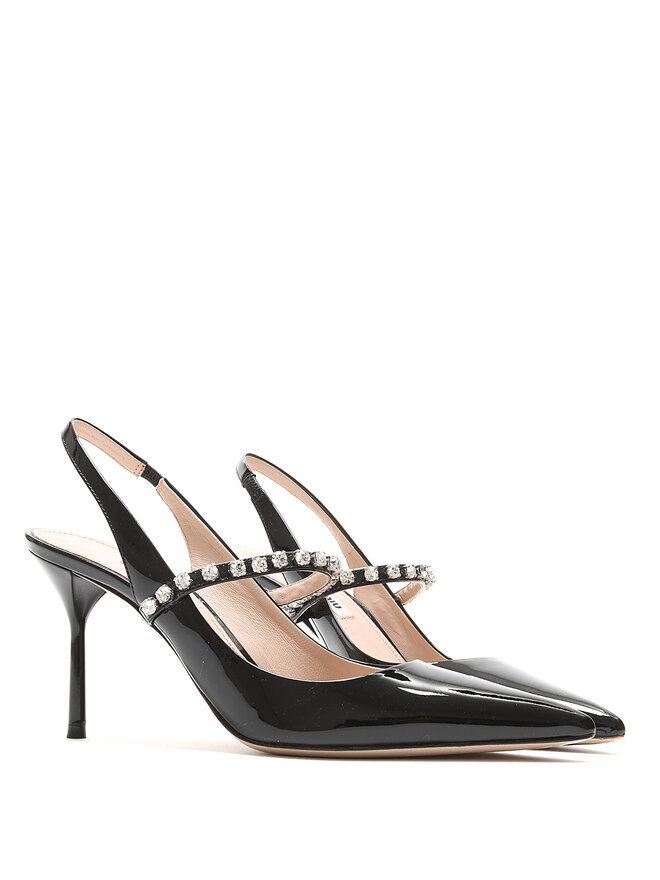 MIU MIU Crystal-Embellished Patent Pumps