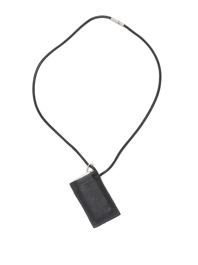 HERMÈS Rectangular Metal Pendant Necklace