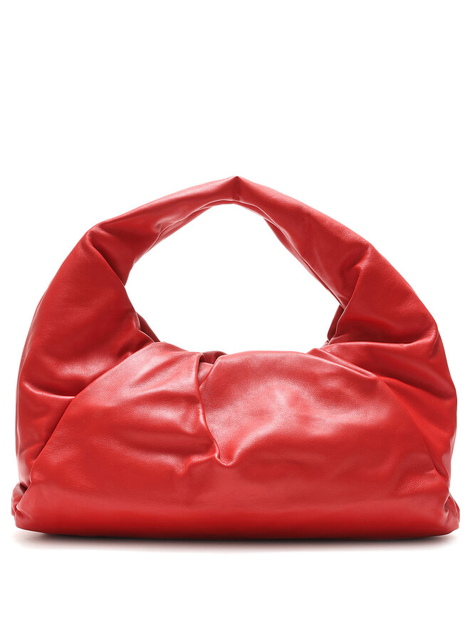 BOTTEGA VENETA Sac à l'épaule en cuir grainé rouge