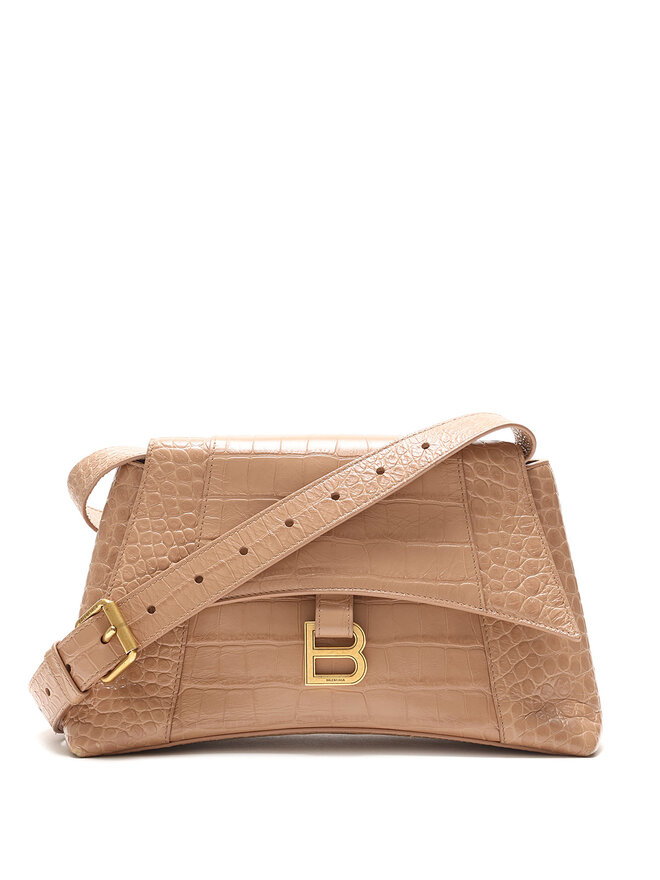 BALENCIAGA Sac à bandoulière Downtown gaufré crocodile