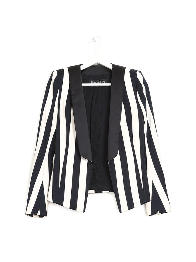 BALMAIN Striped Shawl Collar Blazer