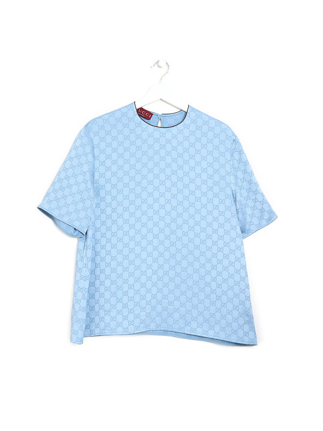 GUCCI Blouse en Viscose à Motif Monogramme