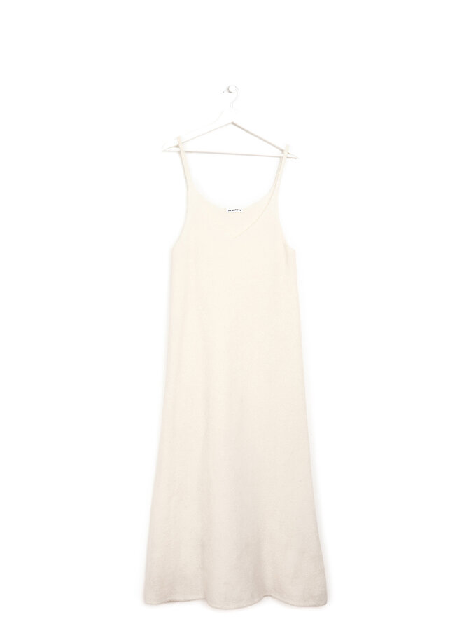 JIL SANDER Ivory Mohair-Wool Sleeveless Dress