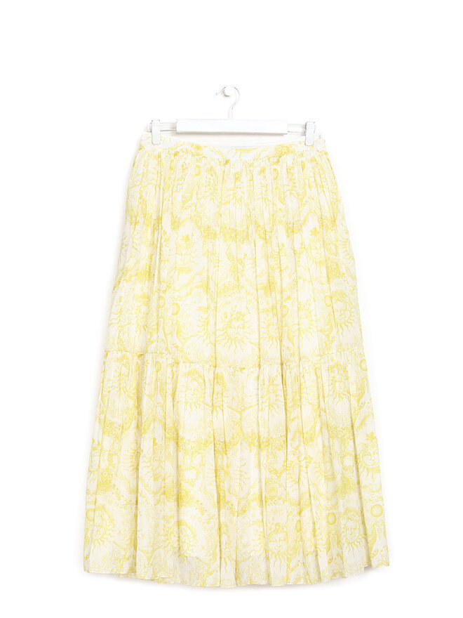 Christian Dior Abstract Pleated Midi Skirt