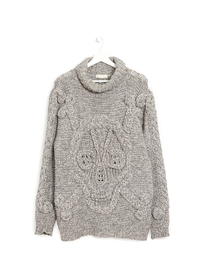 Alexander McQueen Pull à col roulé en laine côtelée