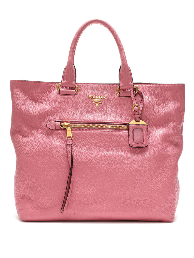 PRADA Sac fourre-tout en cuir rose