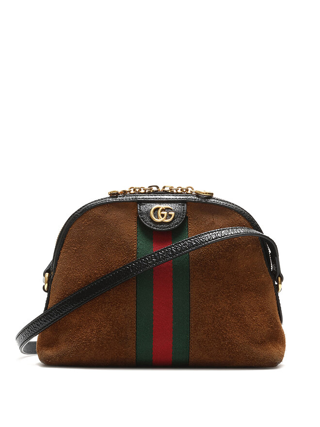 GUCCI Ophidia Suede Shoulder Bag