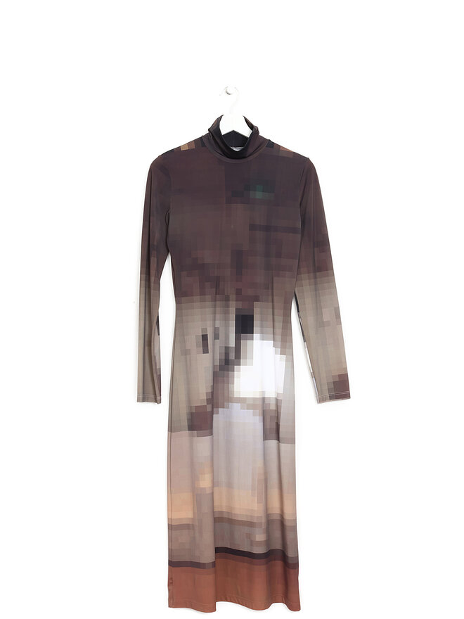 MM6 Maison Margiela Robe à manches longues à imprimé abstrait