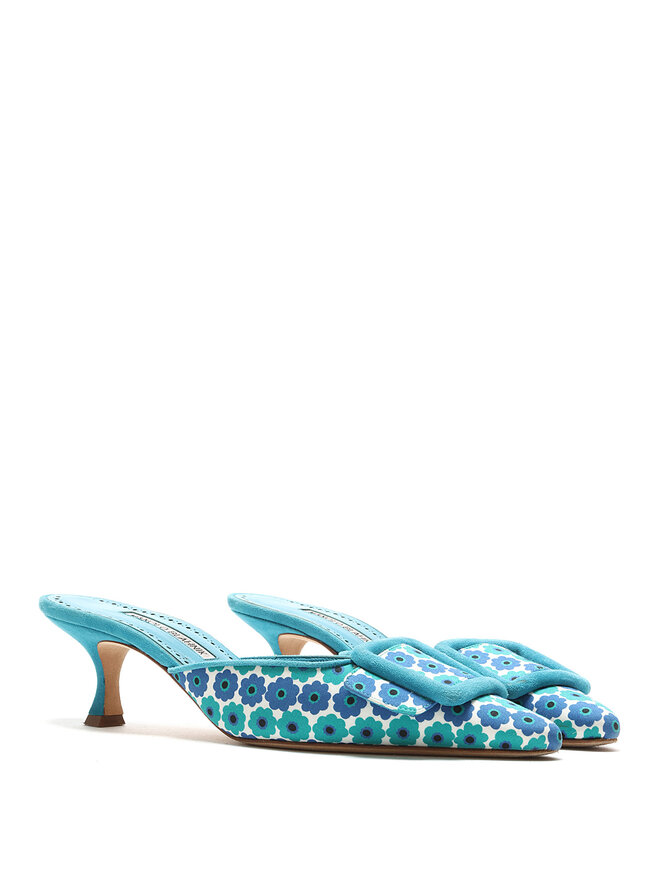 MANOLO BLAHNIK Mules à Imprimé Floral