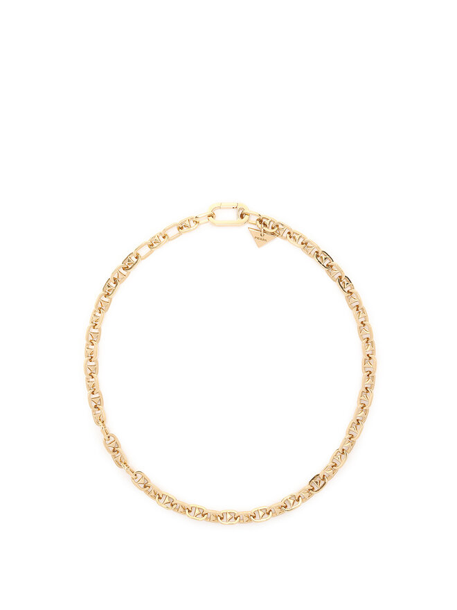 PRADA Collier Chaîne en Or avec Breloque Logo