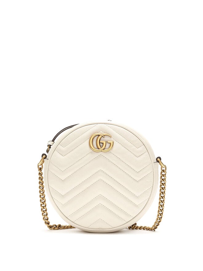 GUCCI Chevron Leather Shoulder Bag