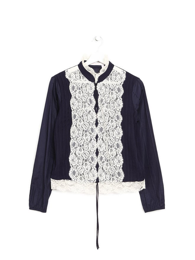 See by Chloé Navy Blouse with Lace Panel