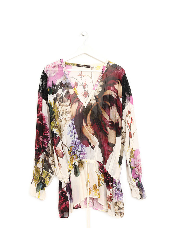 Roberto Cavalli Blouse en Soie à Fleurs