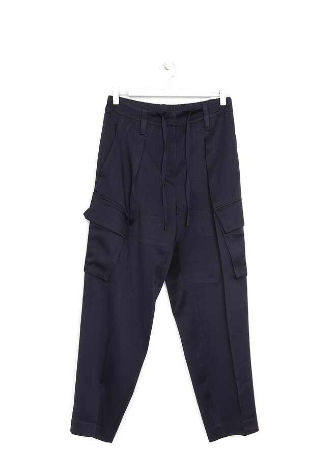 BRUNELLO CUCINELLI Midnight Blue Satin Cargo Pants
