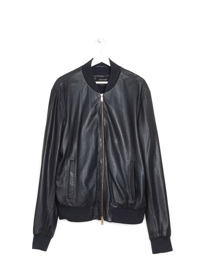 DSQUARED2 Veste en cuir d'agneau perforée