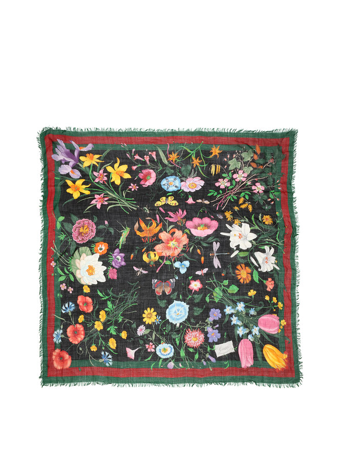 GUCCI Foulard en Soie à Imprimé Floral