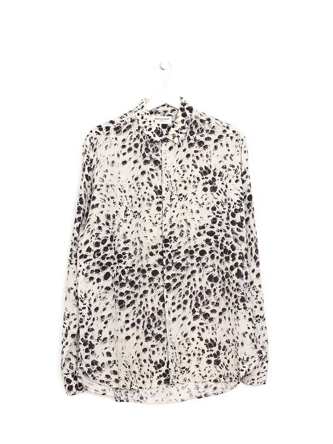 SAINT LAURENT Animal Print Silk Shirt