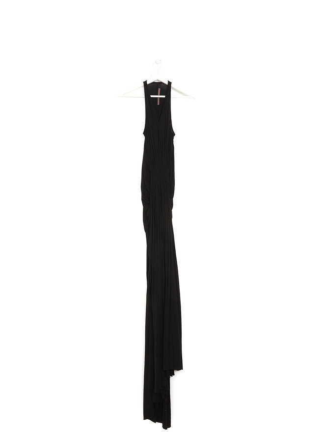 Rick Owens Lilies Robe Noire Maxi sans Manches