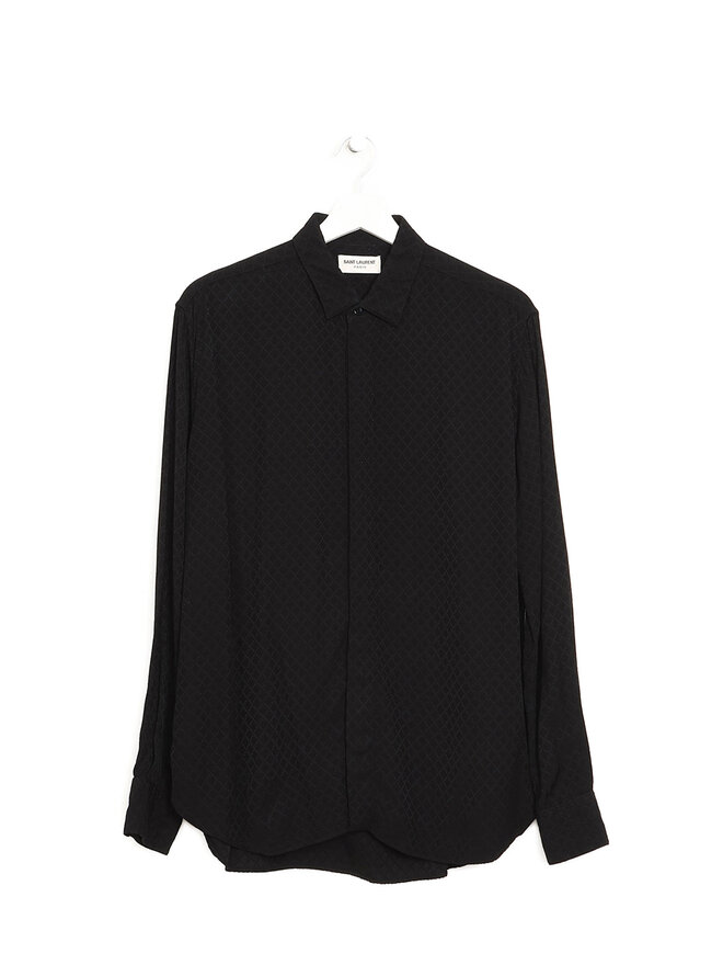 SAINT LAURENT Geometric Print Viscose Shirt