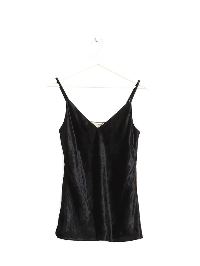 JIL SANDER Black Velvet Tank Top