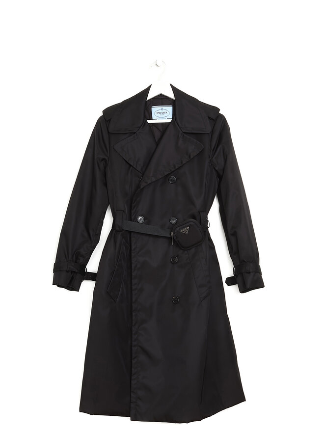 PRADA Double-Breasted Re-Nylon Coat