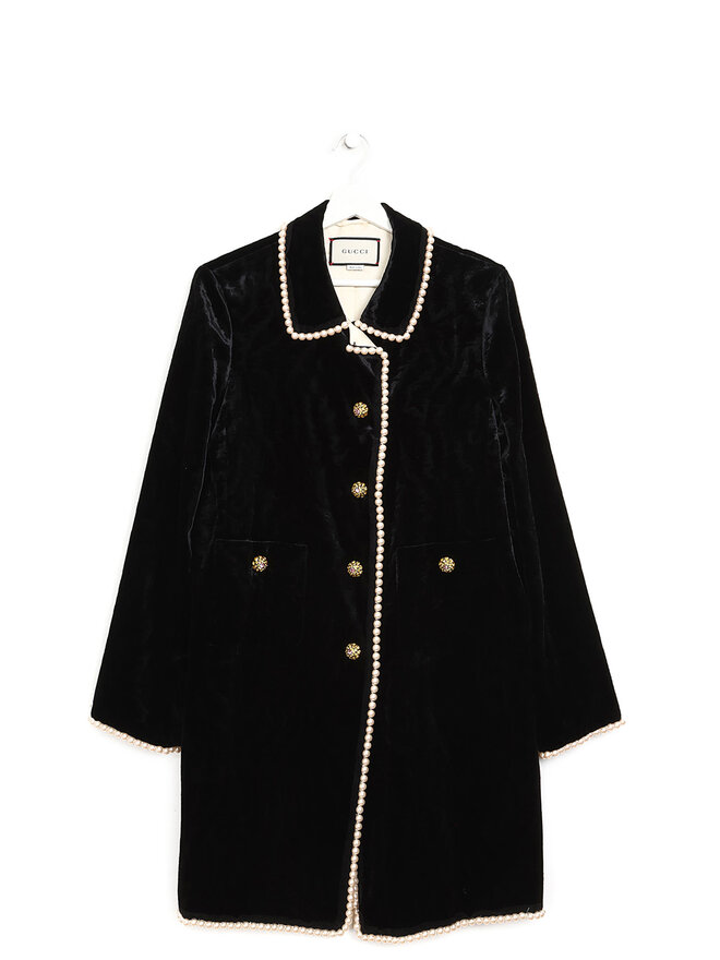 GUCCI Manteau en Velours avec Perles