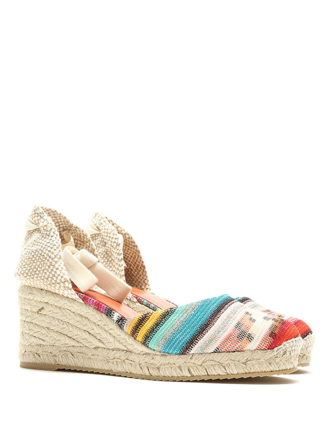 MISSONI Espadrilles compensées rayées multicolores