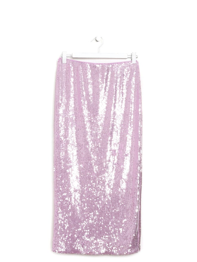 ROTATE Jupe Midi à Sequins Rose