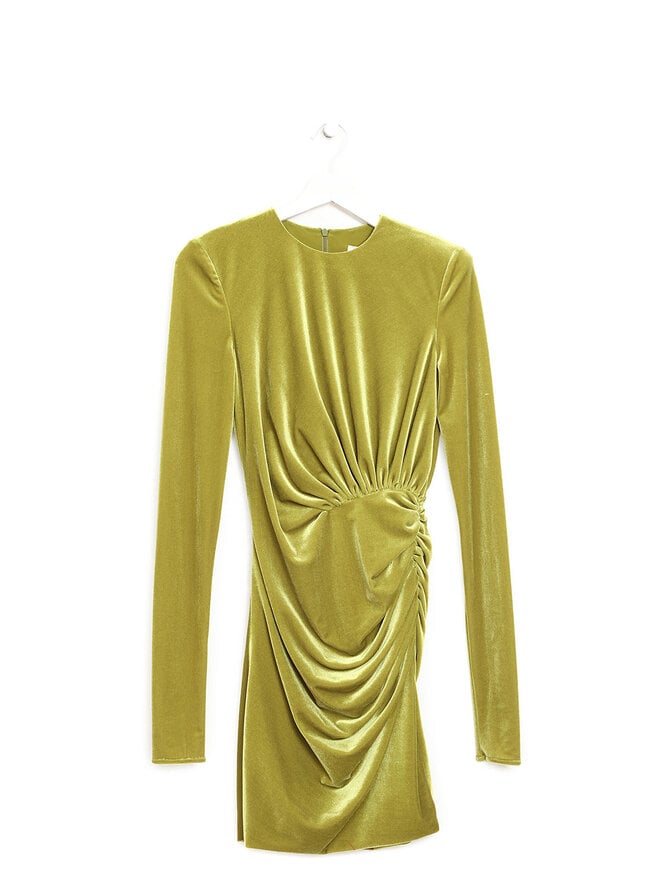 Alexandre Vauthier Robe Midi Froncée en Velours