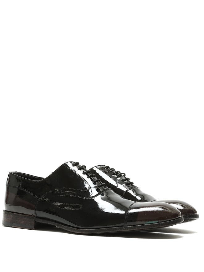 Officine Creative Glossy Black Leather Oxford Shoes
