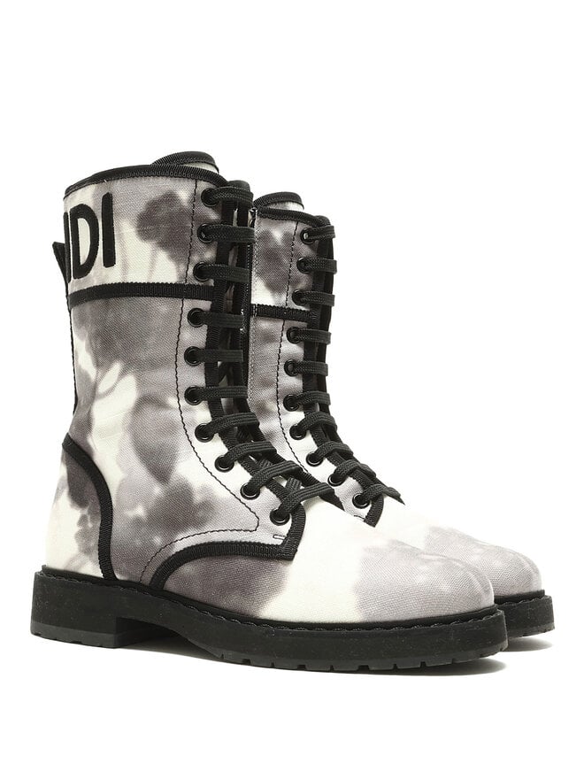 FENDI Bottes en Toile à Motif Floral