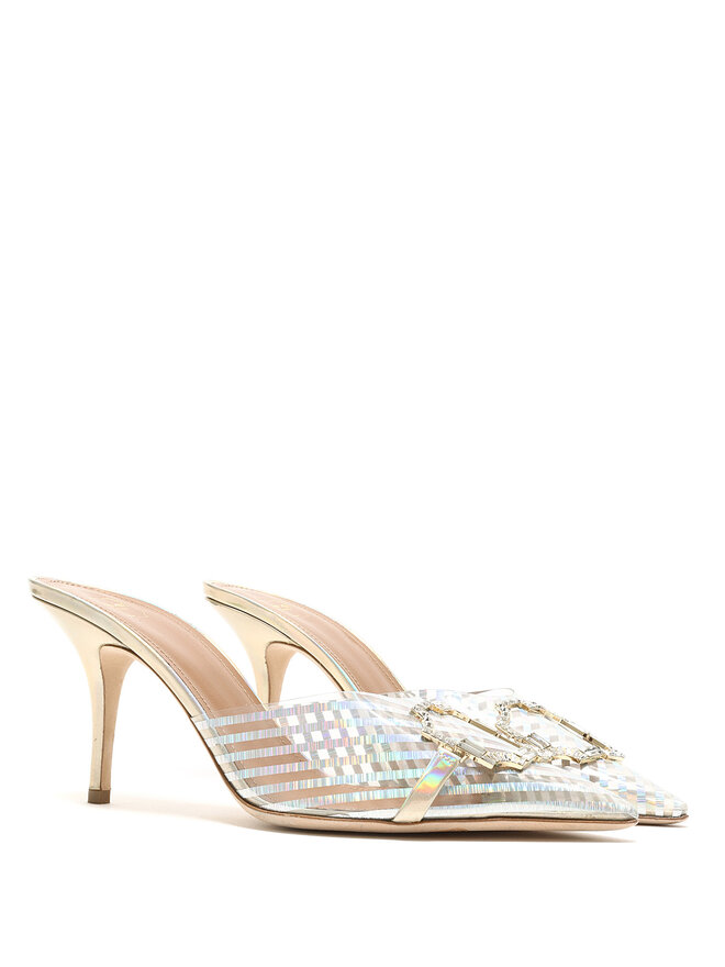 Malone Souliers Iridescent Striped Rhinestone Heels