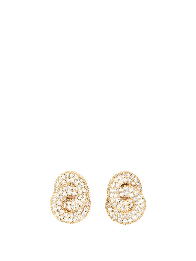Alessandra Rich Boucles d'oreilles cercles pavé de cristal