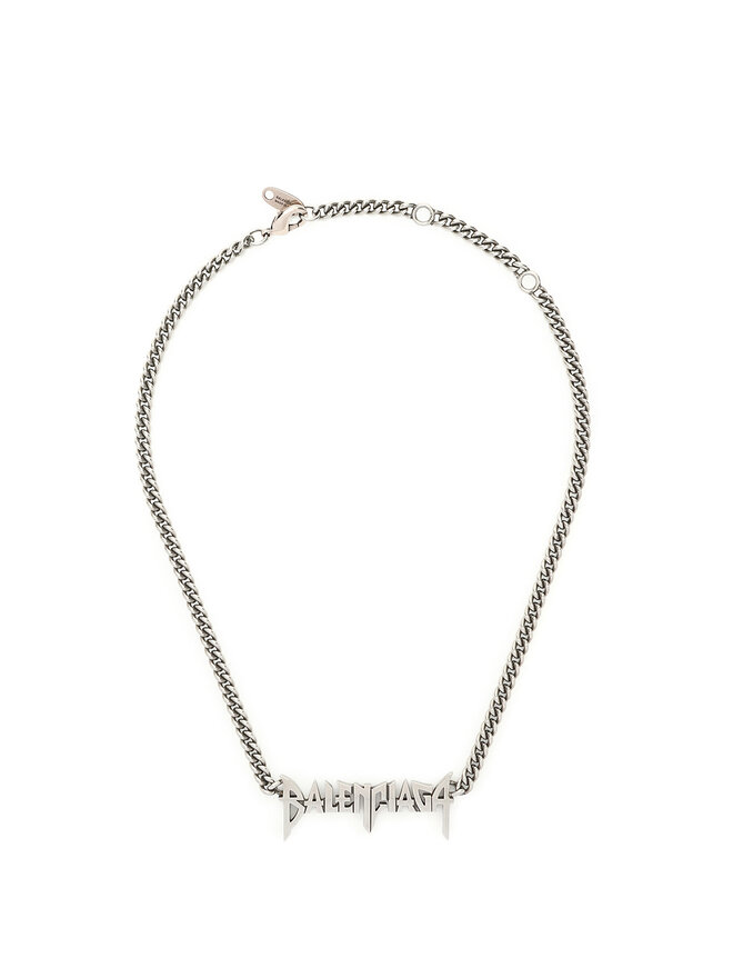 BALENCIAGA Typo Metal Necklace