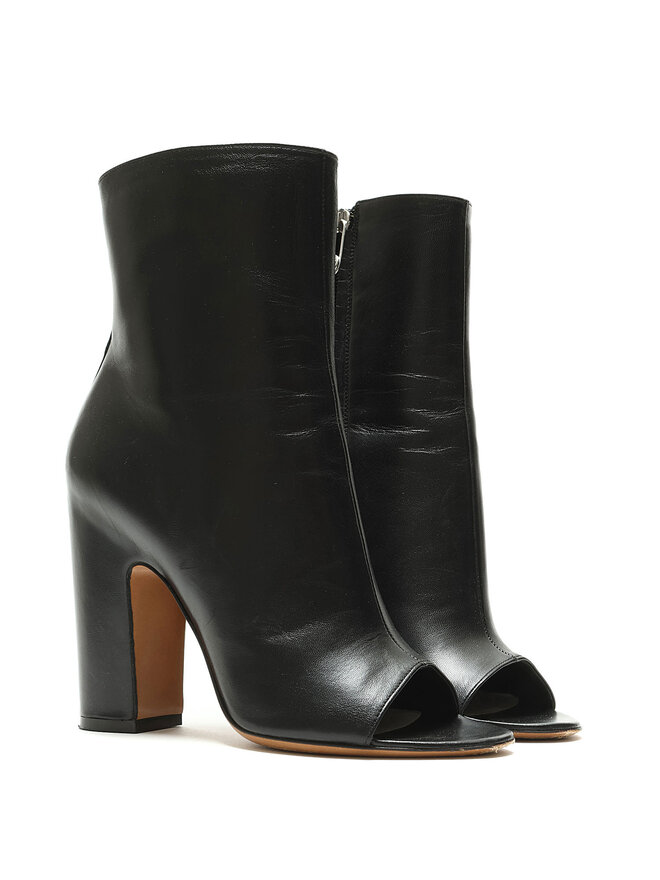 Maison Margiela Bottes montantes en cuir à bout rond ouvert