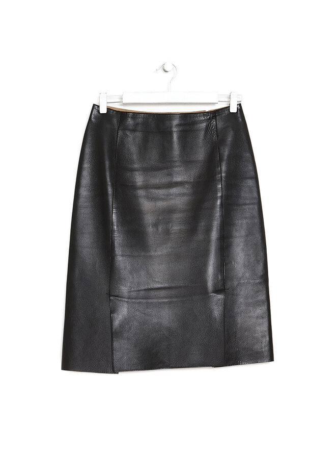 PRADA Jupe en cuir mi-longue