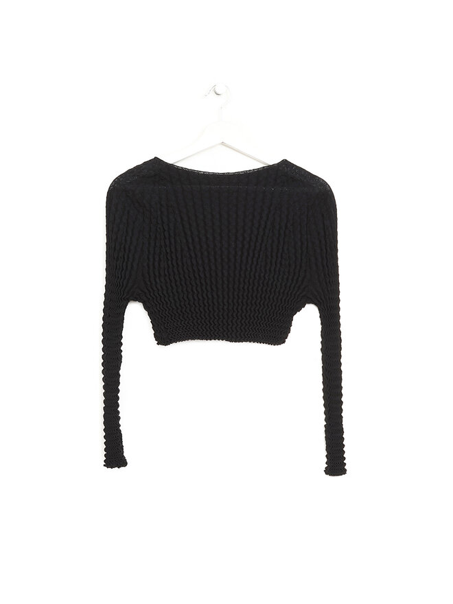 ISSEY MIYAKE Long Sleeve Black Top