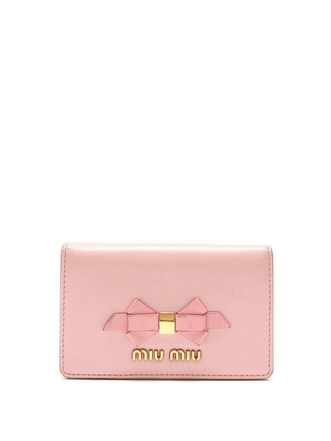 MIU MIU Porte-cartes en cuir avec nœud