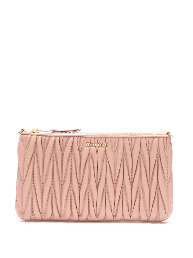 MIU MIU Ruched Pink Crossbody Bag